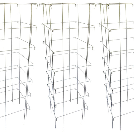 Happy Trees Large Heavy Duty Tomato Cages - Support Trellis for Climbing Vegetables and Plants - 18" x 18" x 58" - Thick Gauge Galvanized Steel, Collapsible Easy Storage, 3-Pack, Made in USA