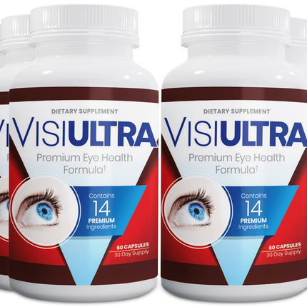 VisiUltra Eye Health Supplement – 14 Essential nutrients for Clear Vision, Blue Light Protection, and Long-Term Eye Health. Supports Clarity and Eye Wellness. 60 Capsules. (6 Pack)
