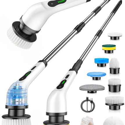 Lichffy Cordless Electric Spin Scrubber, 9 Brush Heads, 2-Speed Motor