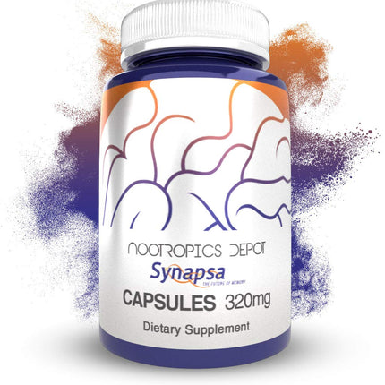 Nootropics Depot Synapsa Bacopa Monnieri Capsules | 320mg | 180 Count | Whole Plant Extract | Ayurvedic Herb | Adaptogen Supplement | to Enhance Learning, Memory and Mental Performance