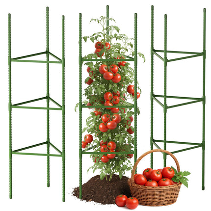 CEWOR 3 Pack Tomato Cage, 51.2 Inch Tall Adjustable Tomato Trellis