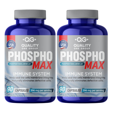 Phosphomax - Fosfoetanolamina - Unique Blend of Phosphoethanolamine to Boost Your Immune System- Natural Fosfoetalonamina, 26 Years of Researched Formulation - 180 Capules