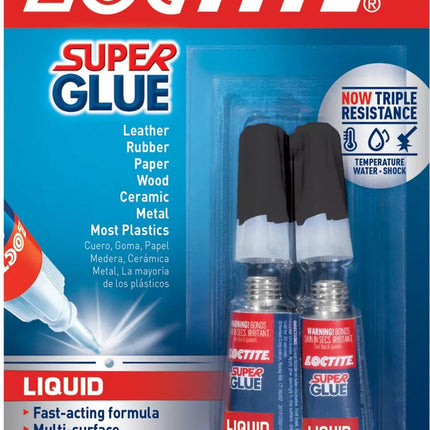 Loctite Super Glue Liquid, 2g Tube (Pack of 12) Instant Adhesive for Plastic, Wood & Metal, Clear Superglue with Precision Nozzle, Quick‑Dry Formula - 24 Tubes Total