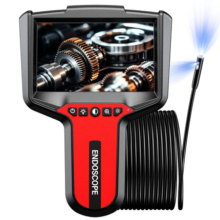 Endoscope Camera with Light: 5" 1080P HD Dual-Lens Inspection Borescope Camera for Sewer - 16.4ft Waterproof Industrial Endoscope - Flexible Snake BoreScope for Plumbing Automotive - Gift Tool for Men