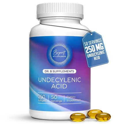 Dr B Supplements Undecylenic Acid 250 mg Softgels, 250 Count, 50 Servings