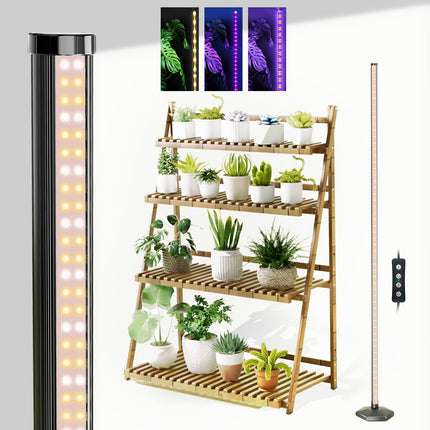 JarryStart Grow Lights for Indoor Plants with Timer, 192 LEDs 42W Vertical Full Spectrum Grow Light 65 Inch Standing Grow Lights 3 Light Modes 5-Level Dimmable Wide Coverage
