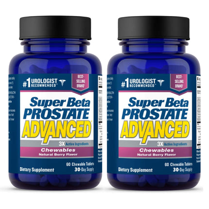 SUPER BETA PROSTATE Advanced Chewables - Prostate Support Supplement for Men's Health (120 Chews, 2-Pack)