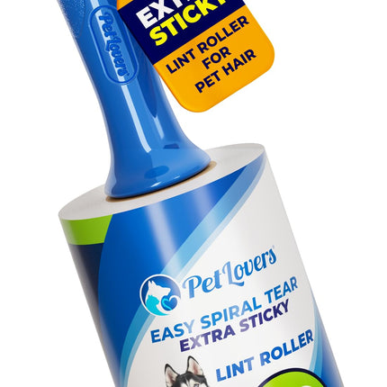 PetLovers Extra Sticky Lint Roller Mega Value Set for Pet Hair Removal, Dog and Cat Lint Remover (4 Pack)