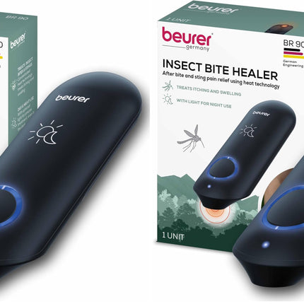 Beurer BR90 Insect Sting and Bite Relief with Light,Chemical-Free Bug Bite Healer for Day and Night,Electronic Heat Device for After Mosquito Bites to Ease Itching-and Swelling,(Pack of 2)