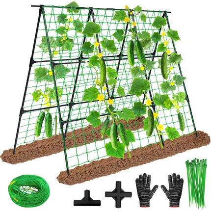 OTOSUNNY Cucumber Trellis for Raised Garden Bed, 50 x 48 in, Black