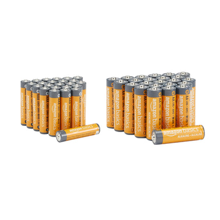 Amazon Basics 48-Count AA & AAA High-Performance Alkaline Batteries Value Pack, 24 AA and 24 AAA, Ready to Use