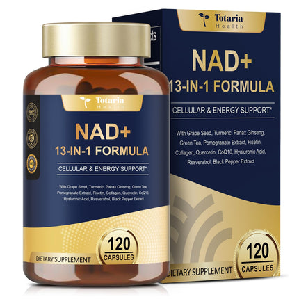 Totaria NAD Supplement for Women Men with nicotinamide riboside resveratrol,Quercetin, Betaine Boost NAD+ Levels NAD Plus Supplement for Anti Aging, Energy, Immune, Focus 120 Capsules