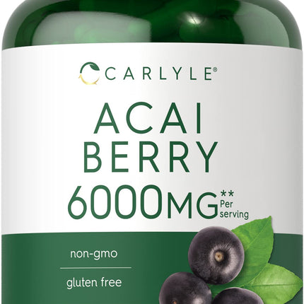 Carlyle Acai Berry Supplement | 250 Capsules | Traditional Herbal Extract | Non-GMO & Gluten Free