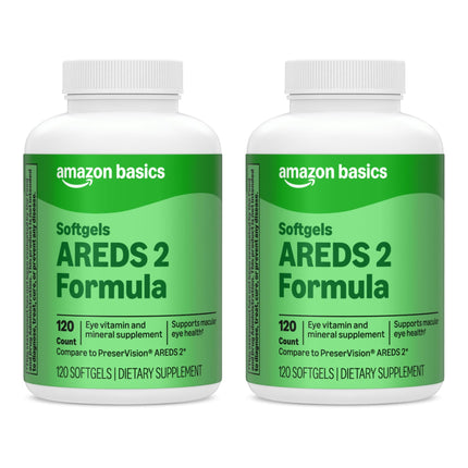 Amazon Basics Eye Vitamin and Mineral Supplement, AREDS 2 Formula with Lutein & Zeaxanthin, 120 Softgels (Pack of 2)