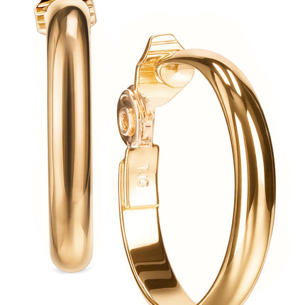 Anne Klein Classics Gold-Tone Wide Hoop Clip-On Earrings