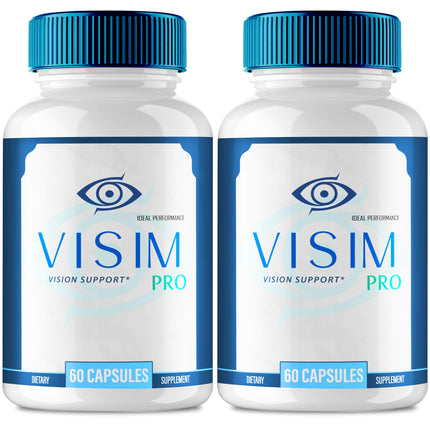 Visim Pro Vision Support, Official Visim Pro Eye Health Supplement Capsules - Extra Strength All Natural Visi mPro for Visual Wellness & Crystal Clear Vision, Eye Vitamin Pills Reviews (2 Pack)