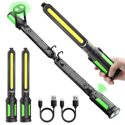 Sylsmart Rechargeable Mechanic Light, 2-in-1 Magnetic Light Bar with Motion Sensor, 2400LM Underhood Work Lights for Mechanics, for Automotive Repair, Inspection, Garage, Emergency