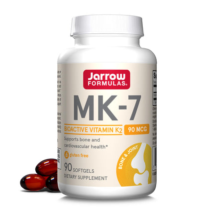 Jarrow Formulas MK-7 90 mcg - Bioactive Form of Vitamin K2-90 Servings (Softgels) - for Bone & Cardiovascular Health - Vitamin K2 MK-7 Dietary Supplement - Gluten-Free