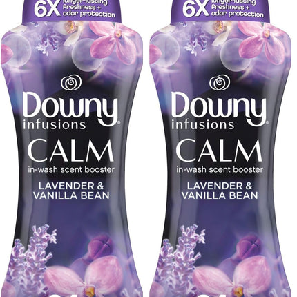 Downy Calm In Wash Laundry Scent Booster Beads,Soothing Lavender And Vanilla Bean Scent,24.0 OZ,Laundry-Scent Beads,Long Lasting Freshness,(Pack of 2)