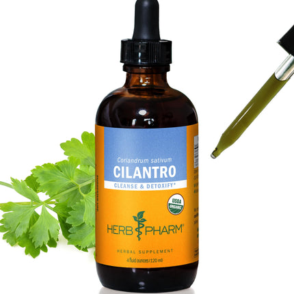 Herb Pharm Certified Organic Cilantro Liquid Extract Drops for Cleansing and Detoxification Support, 4 Oz