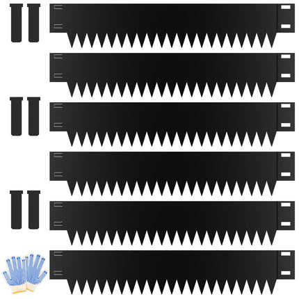 Ganeekiron Metal Landscape Edging 6-Pack, 40" L x 6" H, Black