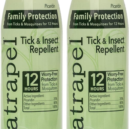 Natrapel Tick & Insect Repellent Eco-Spray - Bug Spray with 20% Picaridin - Family Protection Against Mosquitoes, Ticks & More - Up to 12 Hours of Protection - 6 oz (2 Pack)