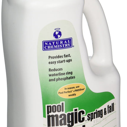 Natural Chemistry Pool Magic + PHOSfree, 1 L Each, Single, Fast & Easy Start-ups, Reduces Waterline Ring & Phosphates, Spring & Fall Pool Maintenance