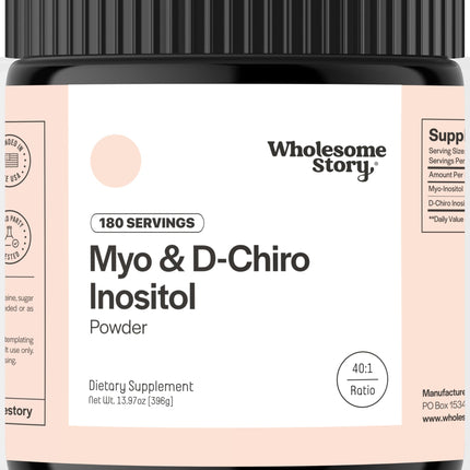 Myo-Inositol & D-Chiro Inositol Supplement Powder for Women | Hormonal Balance & Healthy Ovarian Function Support | Vitamin B8 | Great Alternative to Capsules | 40:1 Ratio | 180 Servings