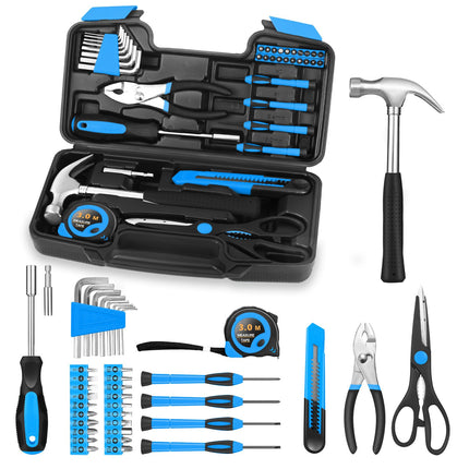 HANGYING 39-Piece Basic Household Tool Set with Toolbox Storage Case, Blue