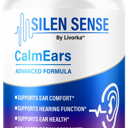 Silen Sense Calm Ears - Official Silen Sense CalmEars Advanced Formula Capsules Ear Health Support, SilenSense Pills Premium Natural Vitamins for Overall & Wellness, 60 Capsules for 1 Month