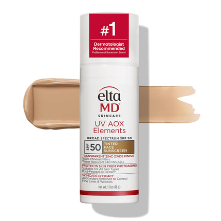 EltaMD UV AOX Elements 100% Mineral Tinted Face Sunscreen SPF 50, 1.7 oz