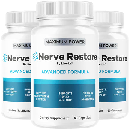 (3 Pack) Nerve Restore - Nerve Restore Advanced Formula Capsules Natural Premium Formula, Daily Pills Support Comfort, Nerve Restored Vitamins Health Wellness, 180 Capsules for 3 Months