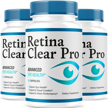 (3 Pack) Retina Clear Pro Capsules - Official Retina Clear Pro Advanced Eye Health Support Pills, Natural RetinaClear Supplement Vitamins Overall Wellness & Support Reviews, 180 Capsules for 3 Months