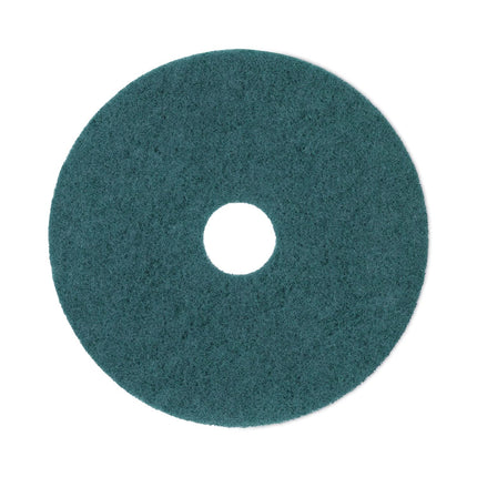 Boardwalk Heavy-Duty Scrubbing Floor Pads, 17" Diameter, Green, 5/Carton
