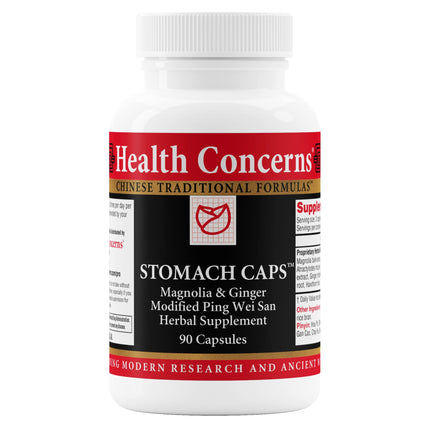 Health Concerns Stomach Caps – Digestive Support & Gut Health – Bloating & Gas Relief – Ginger & Magnolia Bark Chinese Herbal Supplement for Men & Women – Modified Ping Wei San – 90 Capsules
