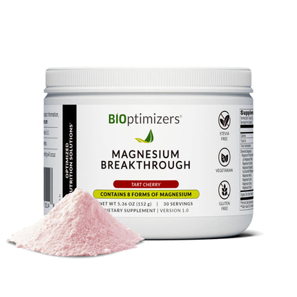 BIOptimizers Magnesium Breakthrough Drink - 8 Forms of Magnesium, Electrolytes, Sleep Health, Stress, Muscle Recovery, Heart Support | Glycinate, Citrate, Malate- Tart Cherry