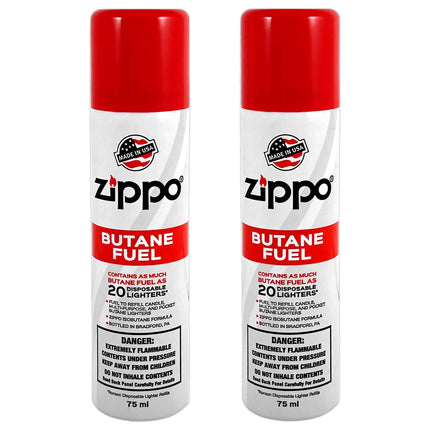 Zippo Butane Fuel Refill – Premium High-Purity for Lighters, Torches & Inserts – Clean Burning, Consistent Flame, Reliable Performance, Made in USA, 75ml 2-Pack