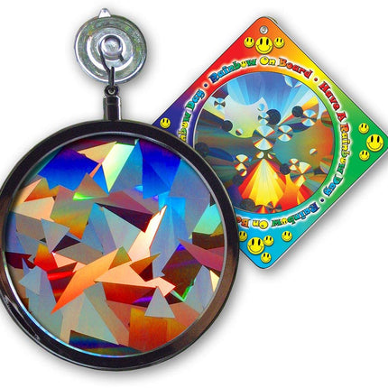 Rainbow Symphony- Rainbow Prism Suncatcher for Window, Crystal Pattern, Includes a Bonus Rainbow on Board Sun Catcher, Made in USA