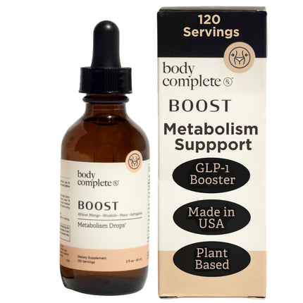 BODY COMPLETE RX Boost Drops with Maca Root, Amino Acids, L Glutamine, Niacin, and Rhodiola for Energy, Digestion, and Thyroid Support for Women, Plant Based, 60 ML