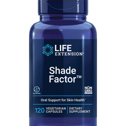 Life Extension Shade Factor, Safeguard Your Skin from the Inside Out, Gluten-Free, Non-GMO, Vegetarian, 120 Capsules