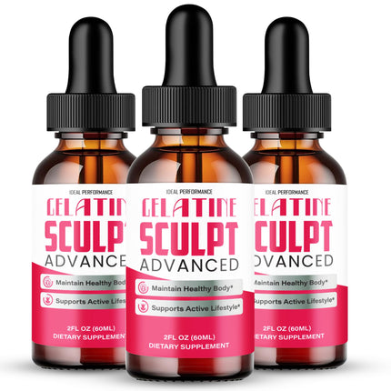 Gelatine Sculpt Drops, Official Gelatine Sculpt Supplement Dropper, All Natural Keto Liquid Droppers, Advanced Formula Sustain Active Lifestyle & Fitness Goals, GelatineSculpt Reviews (3 Pack)