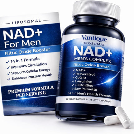 Aureph Vantique Men's NAD+ Supplement,Stamina & Cellular Energy Boost 60 Capsules
