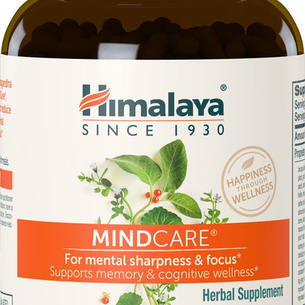 Himalaya MindCare - Nootropic Herbal Brain Supplements for Memory and Focus Support - Vegan, Non-GMO, Gluten Free, 1170 mg, 60 Capsules