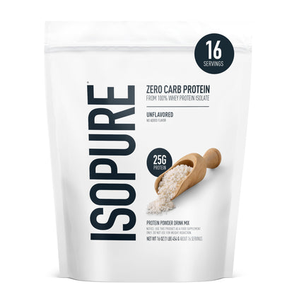 Isopure Zero Carb 100% Pure Whey Isolate Protein Powder, Gluten Free, with Vitamins, Unflavored, 25g Protein Per Serving, 3 Lbs, 47 Servings, (Pack of 6), (Packaging May Vary)