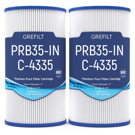 Grefilt Hot Tub Filter Compatible with Pleatco PRB35-IN, R173431, Guardian 409-219, Spa Filter for Filbur FC-2385, Unicel C-4335, 35 sq.ft, 2-Pack