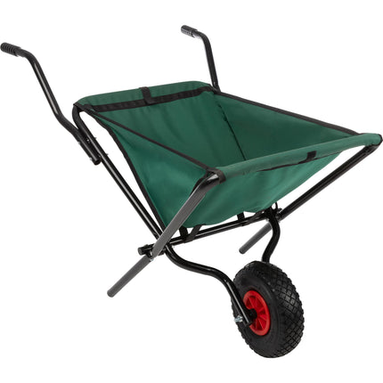 Pure Garden Folding Wheelbarrow with 80lb Capacity, Green
