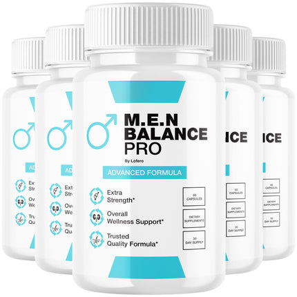 (5 Pack) Men Balance Pro Capsules, M.E.N Max Triple Action Formula Capsulas Pills Mens Multivitamins Premium All Natural Advanced Maximum Strength Health Wellness Supplement Support Reviews (300 ct)