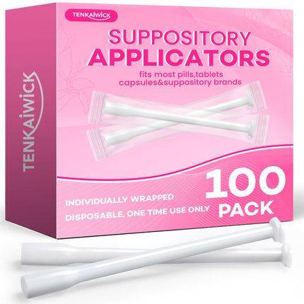 TENKAIWICK Disposable Applicator 100 Packs, Fits 0/00 Capsules & Pills, Individually Wrapped