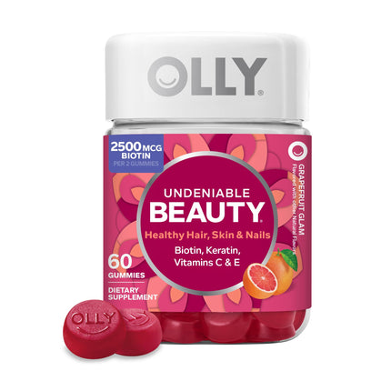 Olly, Gummy Undeniable Beauty Grapefruit Glam, 60 Count