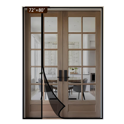 Reversible Side Opening Magnetic Screen Door for Sliding & French Doors,Upgraded PETG Mesh Anti-Tearing, Heavy Duty & Strong Magnetic, Pet and Kid Friendly - Screen Door 74"x82"